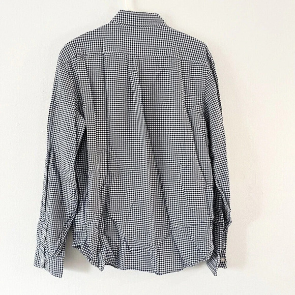 Gap Mens Blue Check Long Sleeve Button Up Shirt Sz Large Gingham Casual  Cotton - Picture 9 of 12